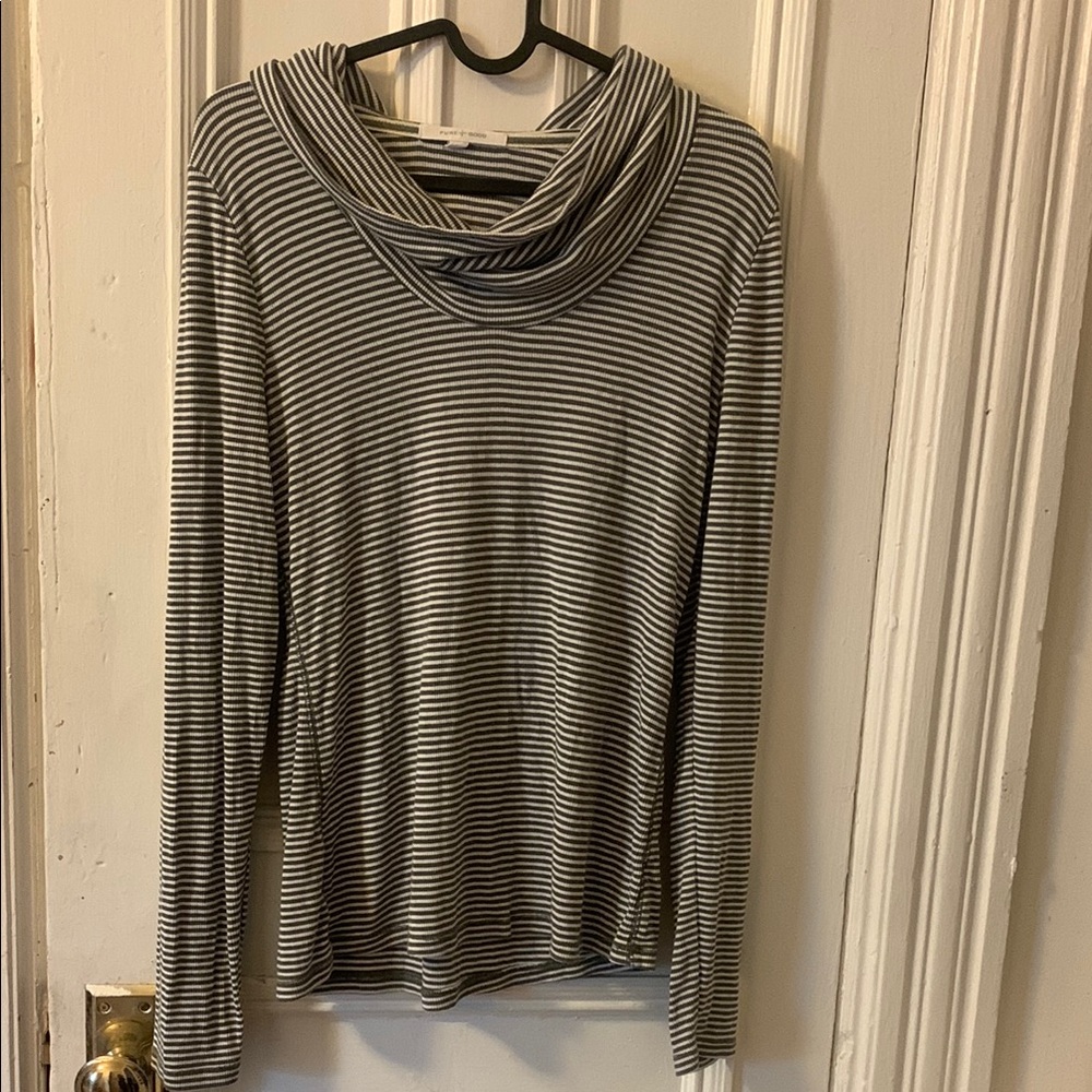 Striped Gray Long Sleeve Top